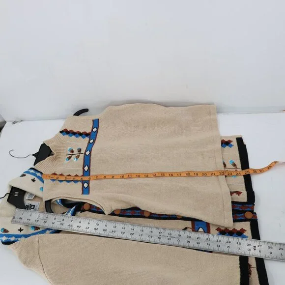 Vintage Storybook Knits Cardigan Sweater womens small Indian children 2 piece - Picture 8 of 11